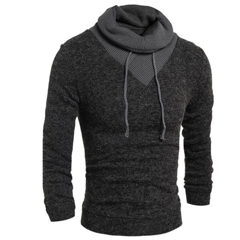 Fashion Winter Coats Long Sleeve Hoodie Men's Outer Wear Casual Slim Turtleneck - Style Hoodie