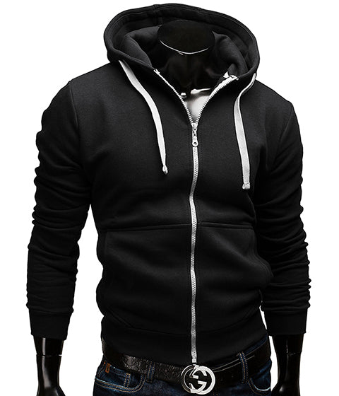 Fashion Brand Hoodies Men Casual Sportswear Man Zipper Long Sleeved Slim Fit - Style Hoodie