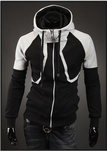 2017 New Casual Hoodies Men Leisure Fleece Double Zipper Slim Long Sleeves - Style Hoodie