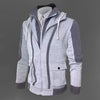 Men Hot Sale Autumn Fake Two Layer Zipper Hoodies and Sweatshirt Color Contrast Men Hoody Jacket Sudaderas Hombre 3 Colors - Style Hoodie