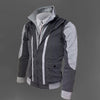 Men Hot Sale Autumn Fake Two Layer Zipper Hoodies and Sweatshirt Color Contrast Men Hoody Jacket Sudaderas Hombre 3 Colors - Style Hoodie