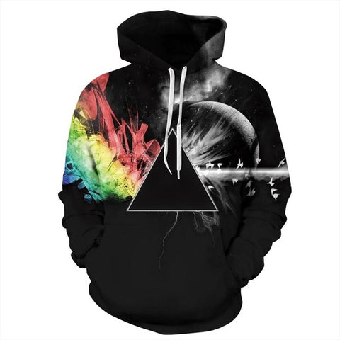 Men/women 3d Sweatshirts Sunlight Refraction Rainbow Pullover Tops Hoody Sweatshirts - Style Hoodie