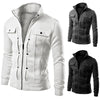 Hoodies Men Sweatshirts Brand Moleton Masculina Spring Zipper Solid Fashion Fake Pocket Design Fleece - Style Hoodie