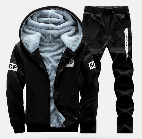 New Winter Plus Velvet Coats Men Hoodies Warm Thicken Slim Fit Sporting Tracksuits Mens Hoodies And Sweatshirts - Style Hoodie