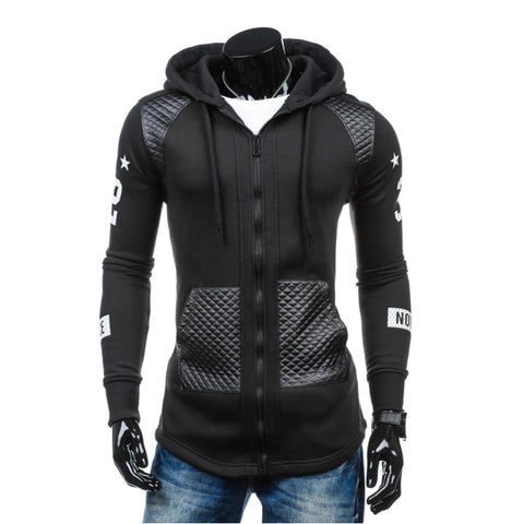 2017 Sudaderas Hip Hop Mens Brand Letter Hooded Zipper Hoodie Sweatshirt Slim - Style Hoodie