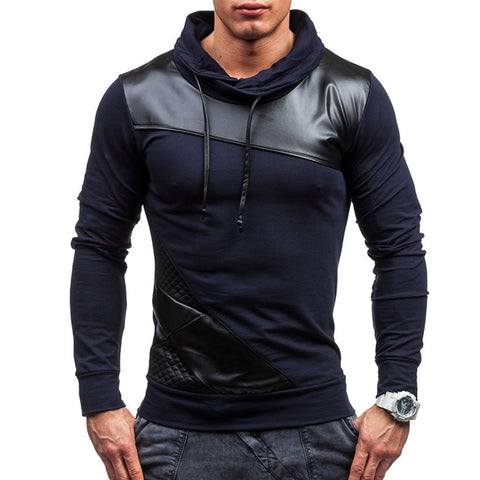New Brand Sweatshirt Male 2017 Stitching Fashion Mens Hoodies Sweatshirt Slim Cotton Men Sweatshirts Thin Pullover Tracksuit XXL - Style Hoodie