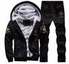 Winter Thick Inner Wool Hoodie Men Hat Casual Active  Men Zipper Exercise SportSuits Men Outwear Plus Size  No fur Warm  Sleeve - Style Hoodie