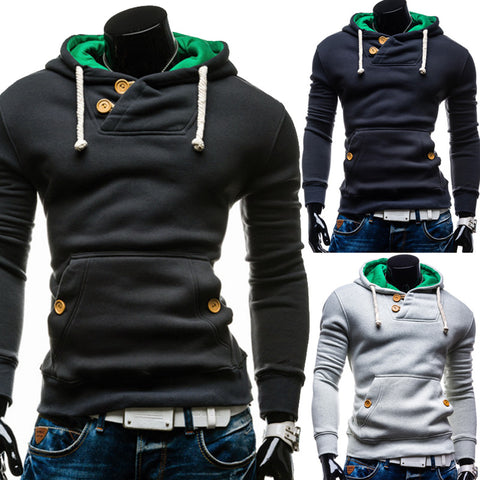 Fashion ManSpring Autumn Hoodie Sweatshirts Front Pocket Drawstring Men Pullover - Style Hoodie