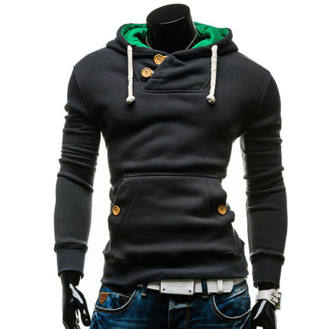 Fashion ManSpring Autumn Hoodie Sweatshirts Front Pocket Drawstring Men Pullover - Style Hoodie