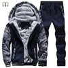 Tracksuit Men Camouflage Army Casual Hooded Warm Sweatshirt Male Winter Thick Inner Fleece 2PC Jacket+Pant Men Moleton Masculino - Style Hoodie