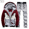 Tracksuit Men Camouflage Army Casual Hooded Warm Sweatshirt Male Winter Thick Inner Fleece 2PC Jacket+Pant Men Moleton Masculino - Style Hoodie