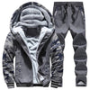 Tracksuit Men Camouflage Army Casual Hooded Warm Sweatshirt Male Winter Thick Inner Fleece 2PC Jacket+Pant Men Moleton Masculino - Style Hoodie