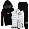 Men Set 3 Piece Brand Hoodie Warm Vest Pants Winter Male Zipper Sportswear Clothes Sweatshirt Coat Hood Tracksuit Men Sport Suit - Style Hoodie