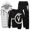 Men Set 3 Piece Brand Hoodie Warm Vest Pants Winter Male Zipper Sportswear Clothes Sweatshirt Coat Hood Tracksuit Men Sport Suit - Style Hoodie