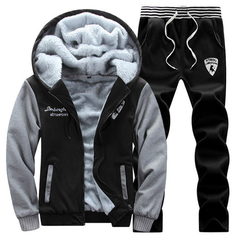 KOLMAKOV 2017 men Fashion leisure men's hooded warm Hoodies fleece Men's classic thermal fleece Sweatshirts (Hoodies +pants) - Style Hoodie