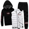 Men Set 3 Piece Brand Hoodie Warm Vest Pants Winter Male Zipper Sportswear Clothes Sweatshirt Coat Hood Tracksuit Men Sport Suit - Style Hoodie