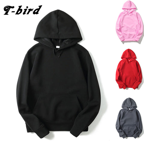T-bird 2017 Brand Men Hooded Solid Sweatshirts Men Women Hoodies Fitness Streetwear Hip hop male Pullover winter Keep warm hoody - Style Hoodie